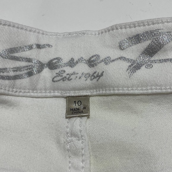 WHITE Seven 7 Slim Straight Rolled Cuff Jeans - Picture 10 of 12